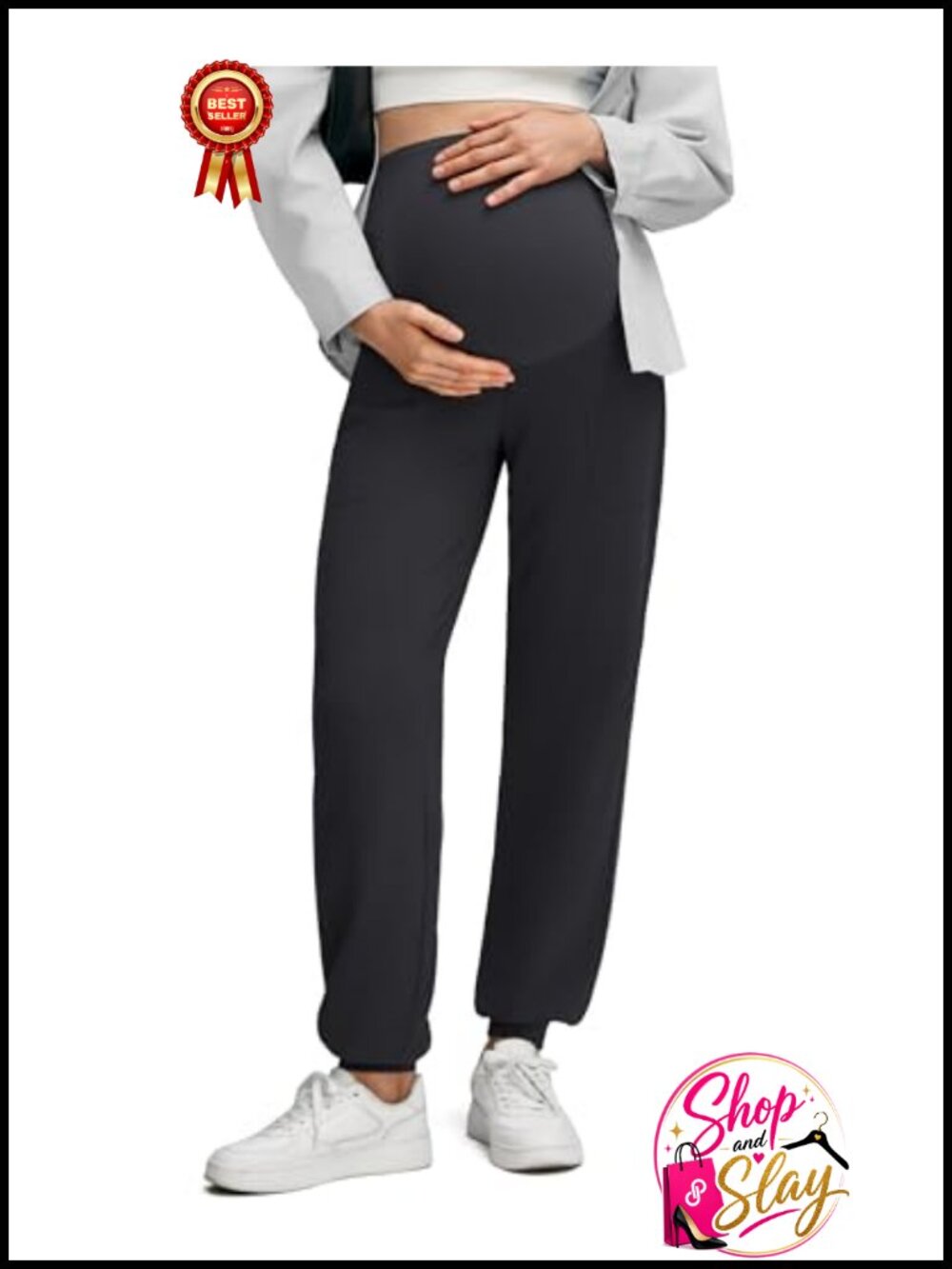 Maternity Joggers Over Belly Pregnancy Workout Pants Casual